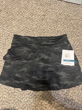 Athleta‎ Girl Camo Lux Swing Skort, Black / Grey Size XXL/16